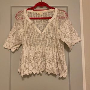 Large Anthropologie floral shirt